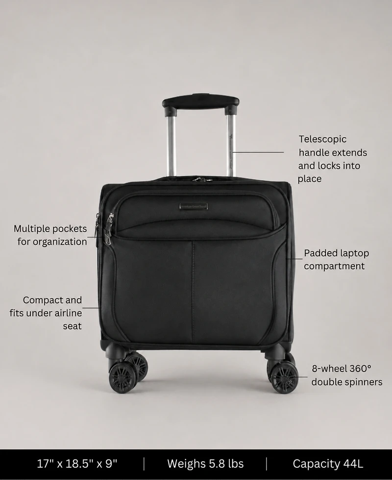 Madison 17" Carry-On Spinner Laptop Briefcase
