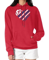 G-iii 4Her by Carl Banks Women's Red Philadelphia Phillies Heart Fleece Pullover Hoodie