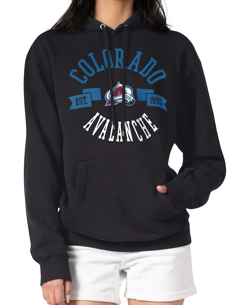 G-iii 4Her by Carl Banks Women's Black Colorado Avalanche City Graphic Fleece Pullover Hoodie