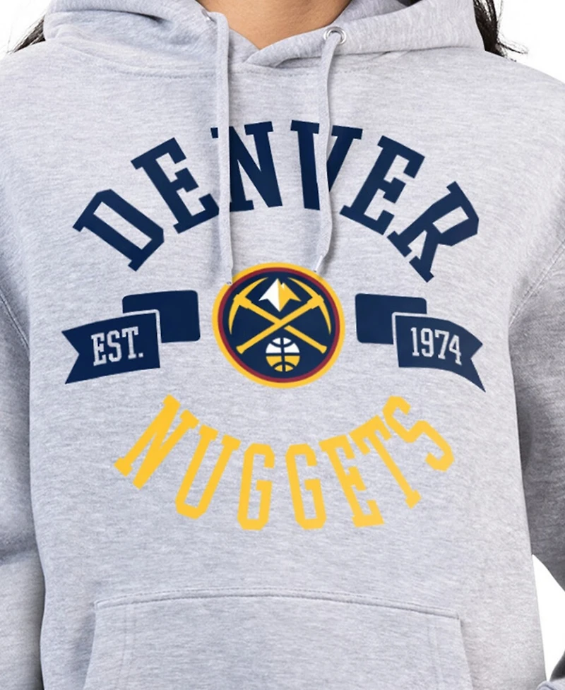 G-iii 4Her by Carl Banks Women's Heather Gray Denver Nuggets City Pullover Hoodie