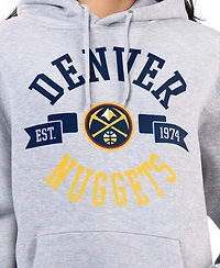 G-iii 4Her by Carl Banks Women's Heather Gray Denver Nuggets City Pullover Hoodie