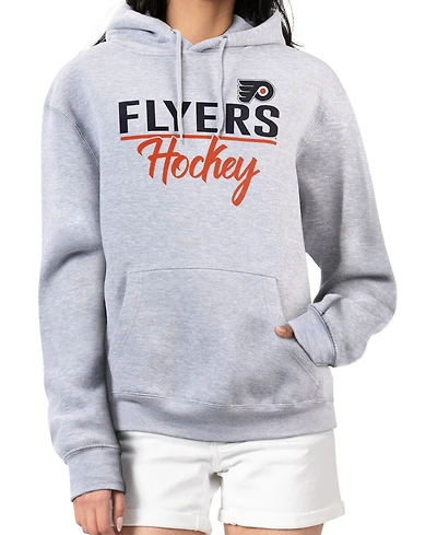 G-iii 4Her by Carl Banks Women's Heather Gray Philadelphia Flyers Team Sport Tri-Blend Fleece Hoodie
