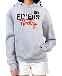 G-iii 4Her by Carl Banks Women's Heather Gray Philadelphia Flyers Team Sport Tri-Blend Fleece Hoodie