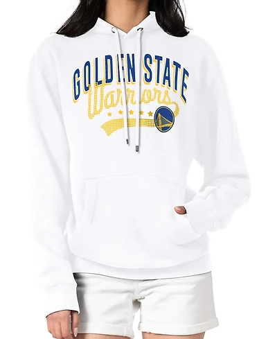 G-iii 4Her by Carl Banks Women's White Golden State Warriors Filigree Logo Pullover Hoodie