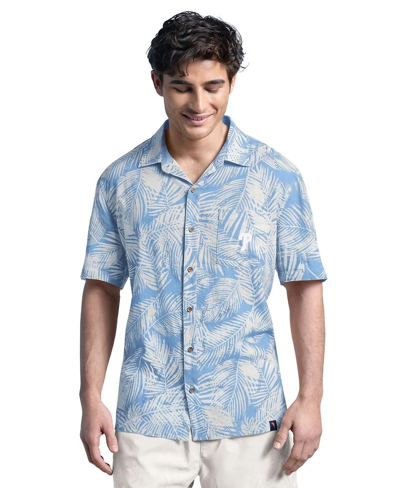 Margaritaville Men's Blue Philadelphia Phillies Linen Party Button-Up Shirt
