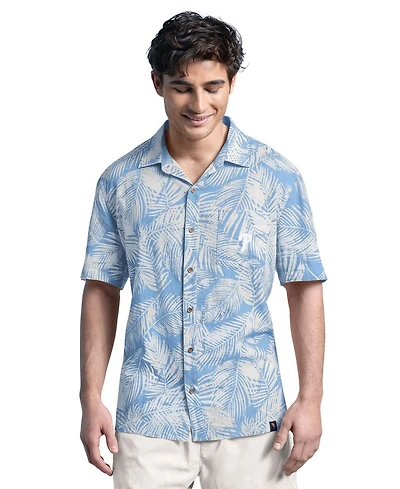 Margaritaville Men's Blue Philadelphia Phillies Linen Party Button-Up Shirt