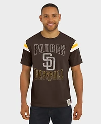 Darius Rucker Collection By Fanatics Men's Brown San Diego Padres Distressed Sleeve Stripe T-Shirt