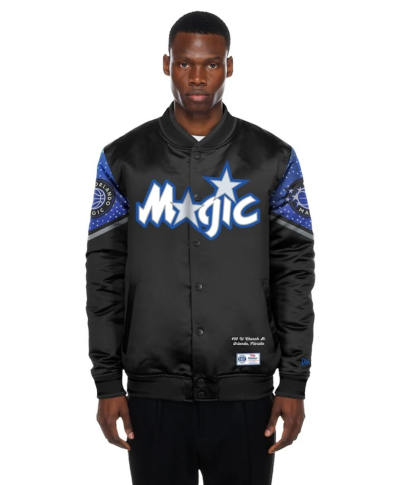 New Era Men's Black Orlando Magic 2025/26 City Edition Full-Snap Satin Jacket