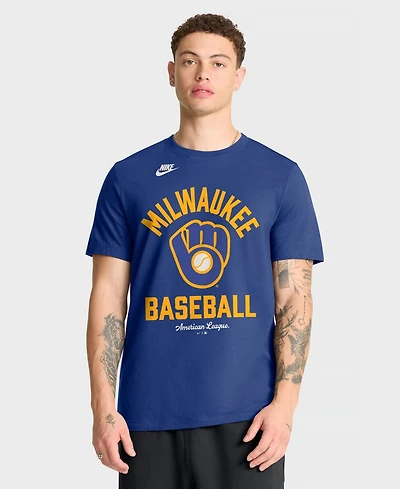 Nike Men's Royal Milwaukee Brewers Cooperstown Collection T-Shirt