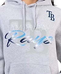 G-iii 4Her by Carl Banks Women's Heather Gray Tampa Bay Rays Shadow Logo Graphic Pullover Hoodie