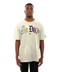New Era Men's Cream San Diego Padres Ransom Note Oversized T-Shirt
