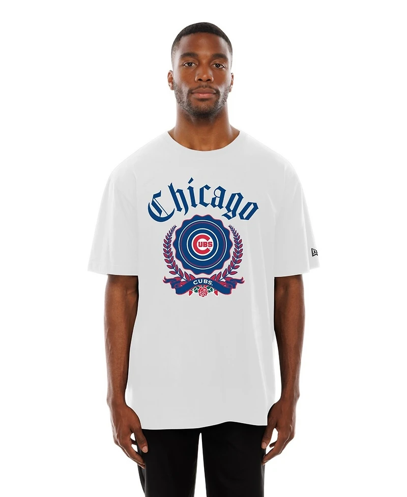 New Era Men's White Chicago Cubs Fleur Domestic T-Shirt