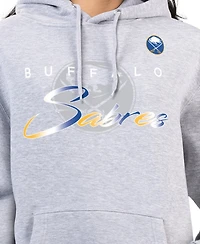 G-iii 4Her by Carl Banks Women's Gray Buffalo Sabres Shadow Logo Fleece Hoodie