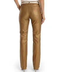 The Noli Shop Women's Aria Coated Flare Jean Metallic