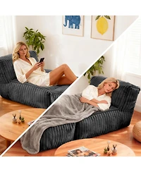 Rainsken Bean Bag Chairs for Adults Giant Chair, Corduroy Fabric Made of breathable, Convertible Sofa Bed, Living Room Bedroom Office