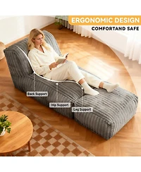 Rainsken Bean Bag Chairs for Adults Giant Bean Bag Chair, Corduroy Fabric Made of breathable, Convertible Sofa Bed, for Living Room Bedroom Office