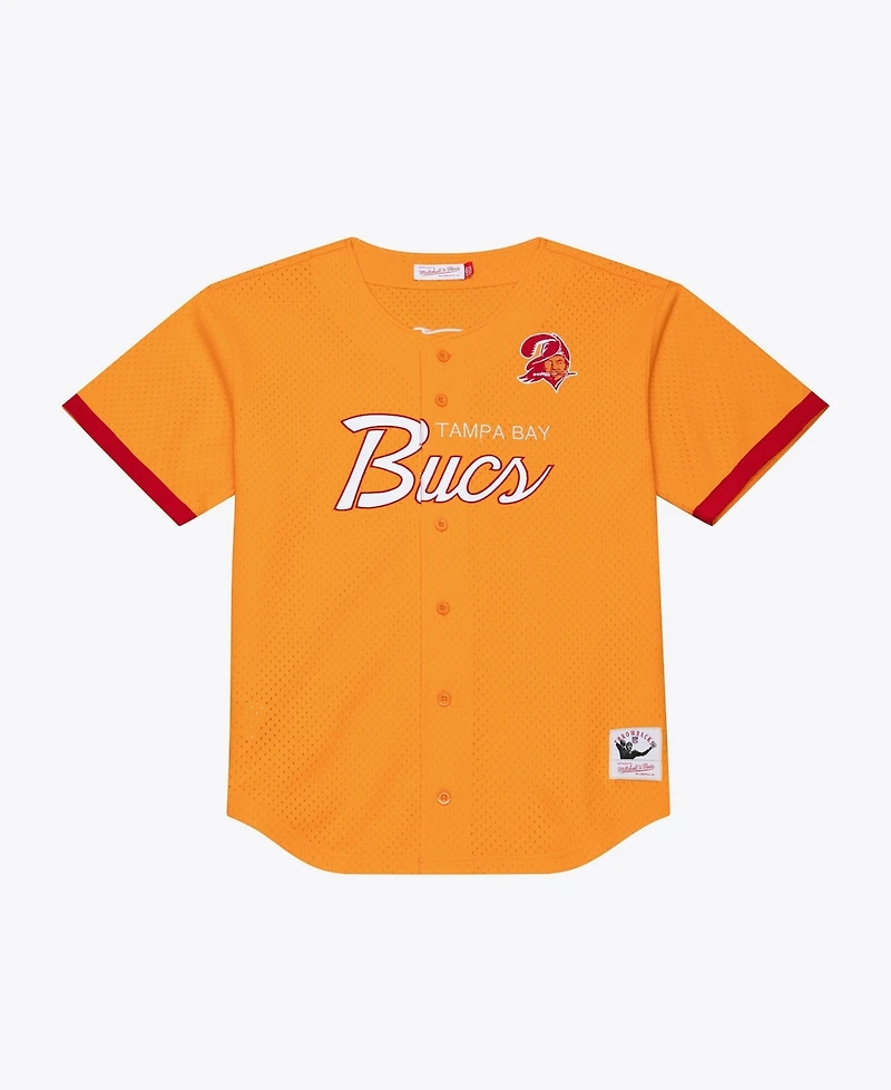 Mitchell & Ness Men's Orange Tampa Bay Buccaneers Head Coach Mesh Full-Button Fashion Jersey