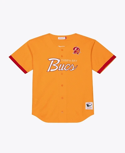 Mitchell & Ness Men's Orange Tampa Bay Buccaneers Head Coach Mesh Full-Button Fashion Jersey