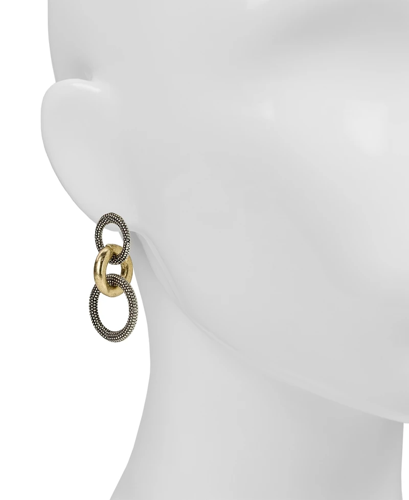 Patricia Nash Caviar Collection Double Ring Earrings
