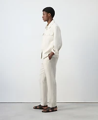Mango Men's Linen Striped Pants