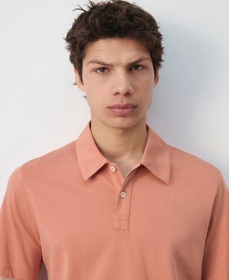 Mango Men's Cotton Pique Polo Shirt