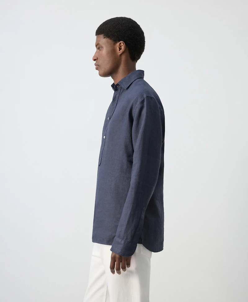 Mango Men's Linen Relaxed Fit Shirt
