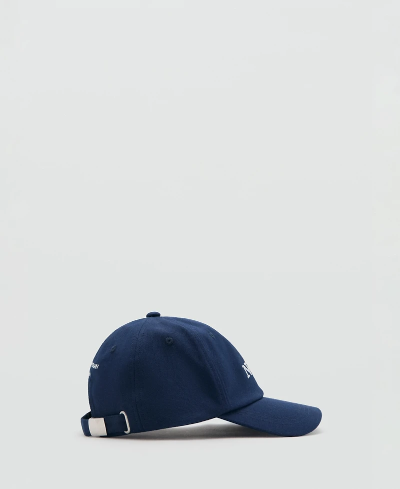 Mango Men's Embroidered Slogan Cotton Cap