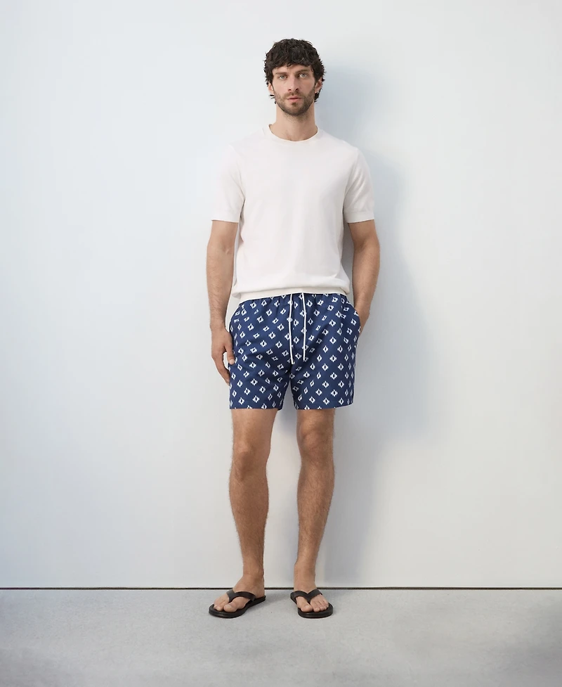 Mango Men's Geometric-Print Swim Trunks
