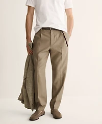 Mango Men's Regular-Fit Pleated Pants