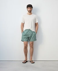 Mango Men's Drawstring Printed Swim Trunks