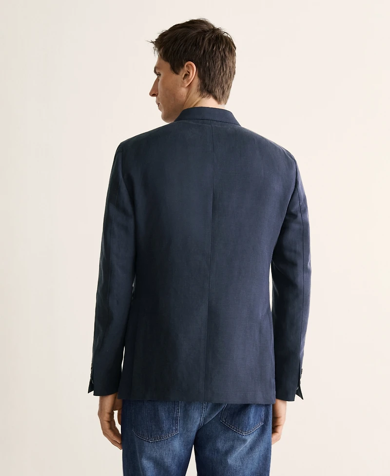Mango Men's Slim Fit Double-Breasted Suit Blazer
