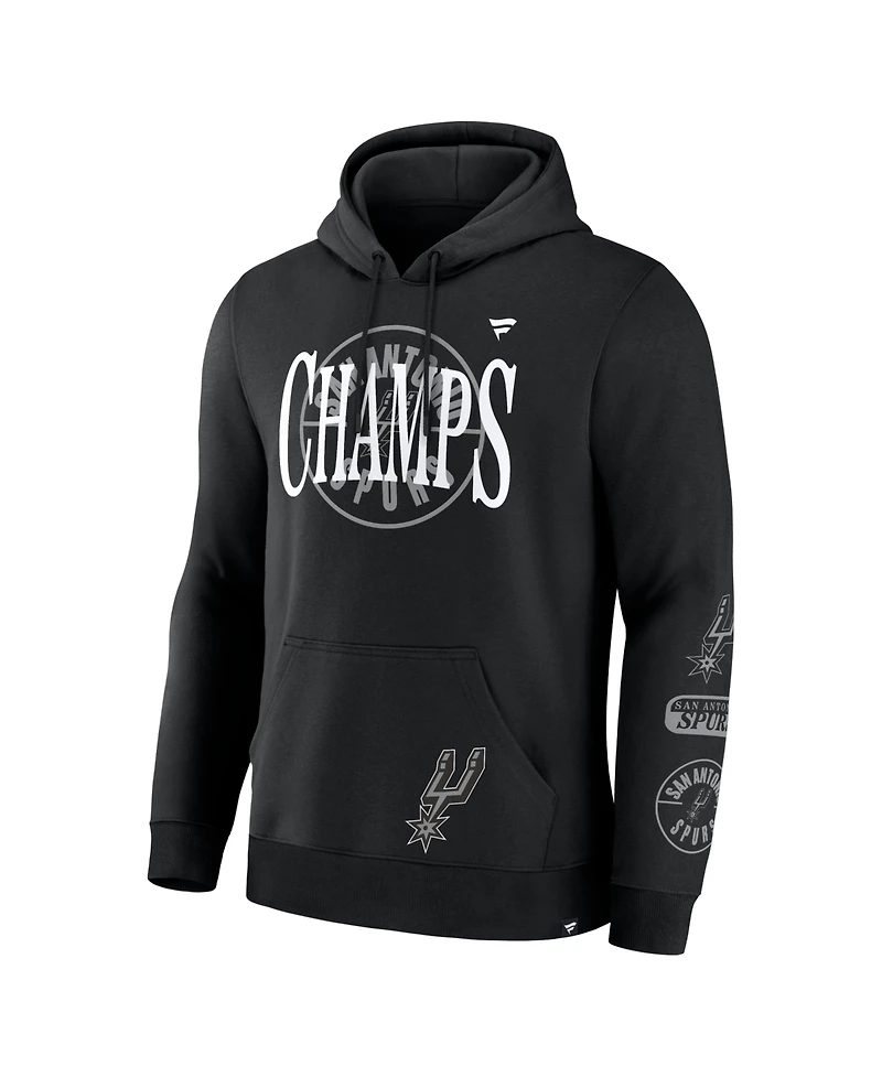 Fanatics Men's Black San Antonio Spurs 2026 Nba Champions Elevated Legacy 2-Hit Pullover Hoodie