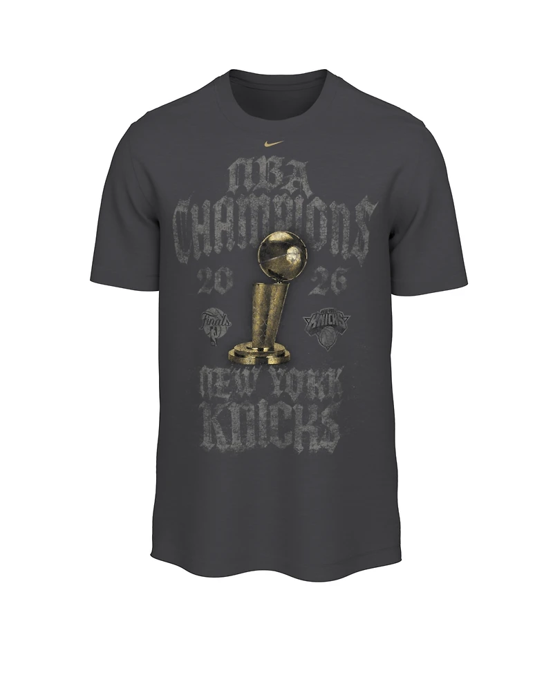 Nike Men's Gray New York Knicks 2026 Nba Champions Locker Room T-Shirt