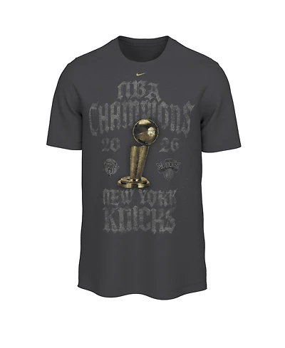 Nike Men's Gray New York Knicks 2026 Nba Champions Locker Room T-Shirt