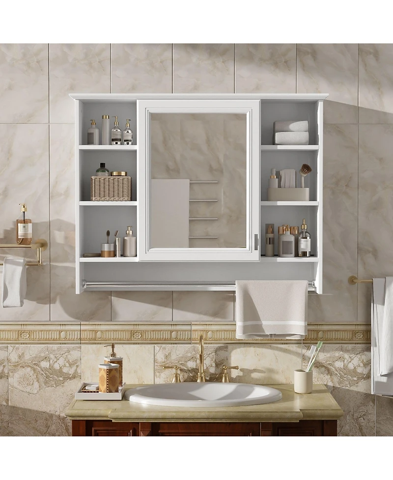 Phying 3-in-1 Bathroom Cabinet 36 Inch Wall Mounted Vanity Mirror Cabinet High Clear Mirror Surface