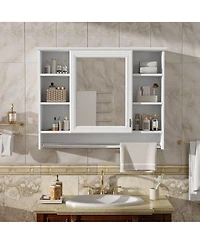 Phying 3-in-1 Bathroom Cabinet 36 Inch Wall Mounted Vanity Mirror Cabinet High Clear Mirror Surface