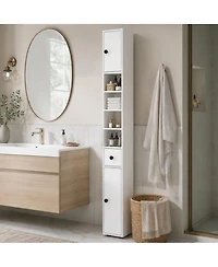 Phying 71 Inch Bathroom Storage Cabinet Freestanding Organizer With Adjustable Inner Shelves Multifunctional Slim Floor Cabinet For Bathroom