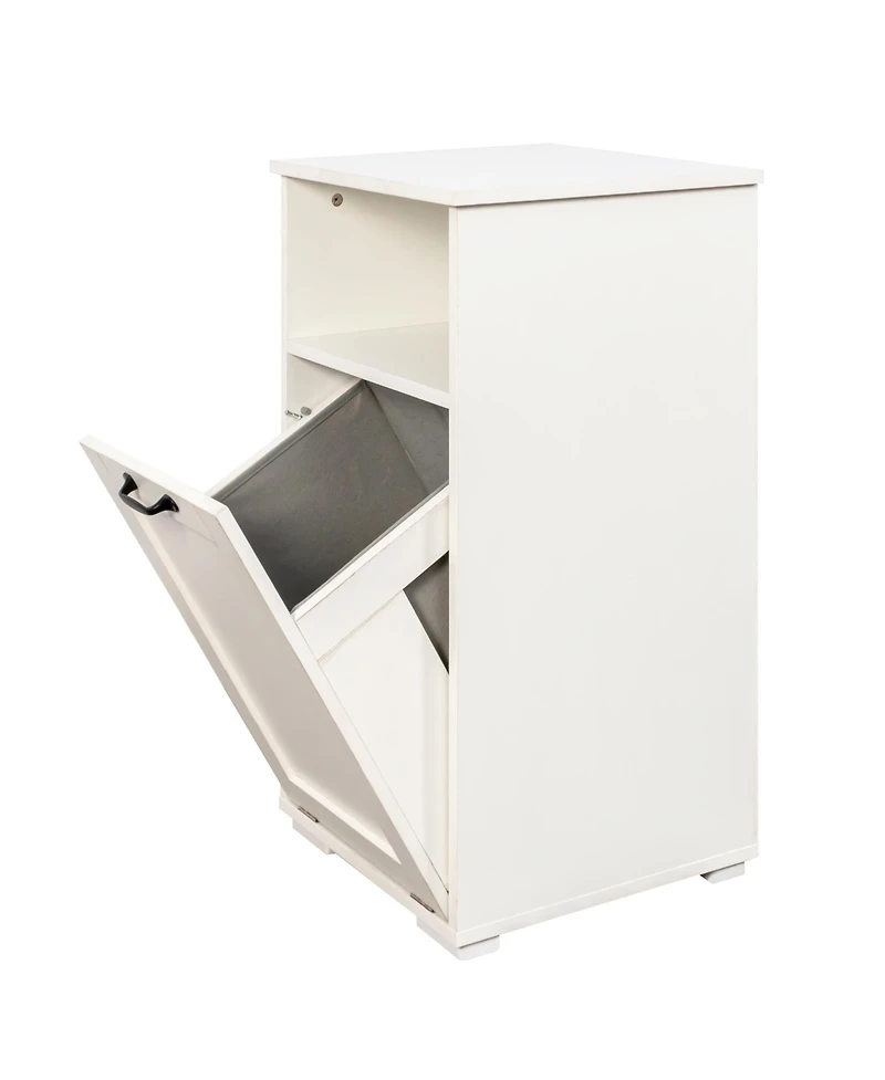 Midola Laundry Cabinet with 1 Removable Liner Bags Bathroom Storage Saving Linen Cabinet for Bathroom
