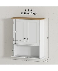 Busdays Wall Mounted Bathroom Cabinet Modern with 2 Doors and Adjustable Shelf