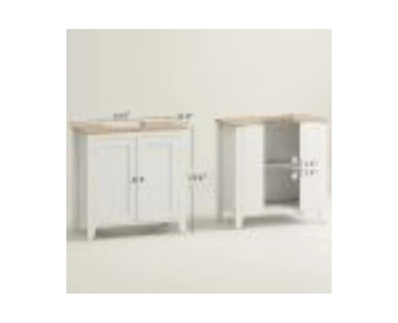 Busdays Pedestal Sink Storage Cabinet Under Sink Cabinet with U Shape and Adjustable Internal Shelf