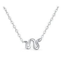 Bling Jewelry Garden Crawler Reptile Snake Pendant Necklace and Stud Earring Jewelry Set .925 Sterling Silver