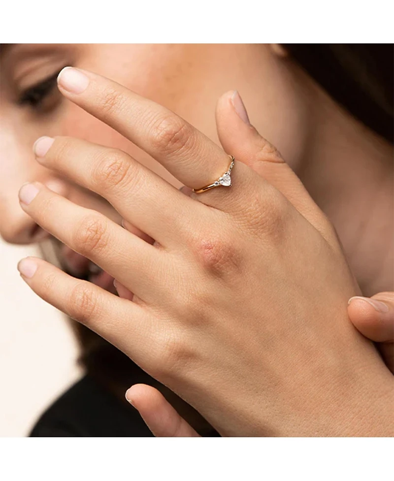 Bearfruit Jewelry 14k Gold Plating Bella Heart Ring Trendy Minimalist Dainty
