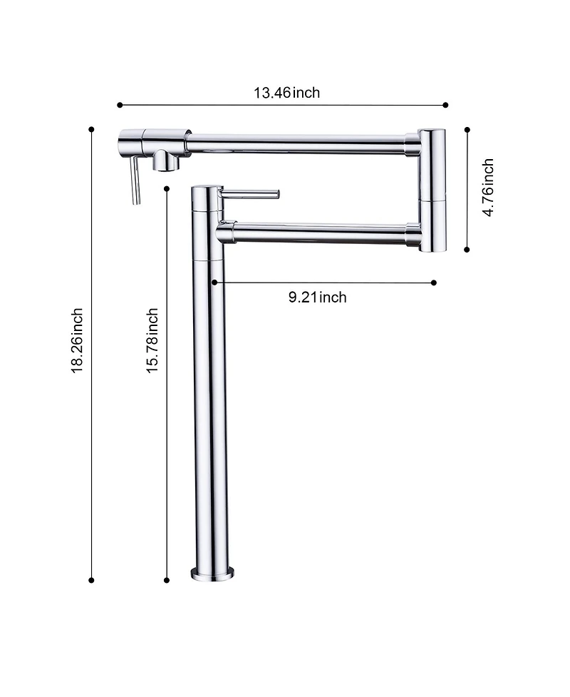 Phying Pot Filler Faucet with Extension Shank