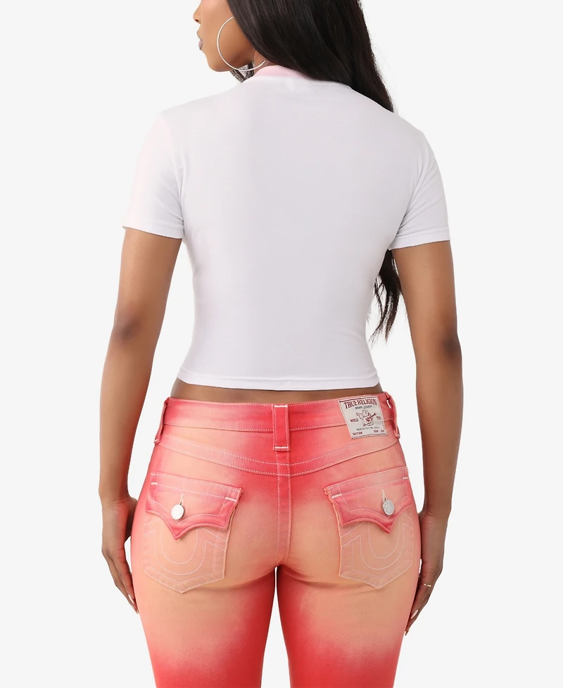 True Religion Women's Crystal Heritage Baby T-Shirt