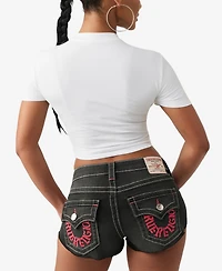True Religion Women's Crystal Frenchie Baby T-Shirt