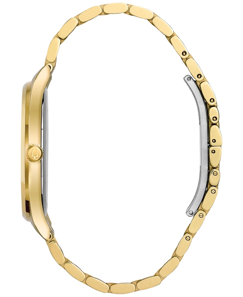 Bulova Men's Dress Diamond Accent Gold-Tone Stainless Steel Bracelet Watch 40mm 97D108