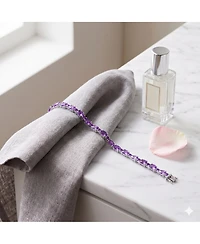 Simona Sterling Silver, Multi-Shaped Gem Bracelet - Multi-Amethyst