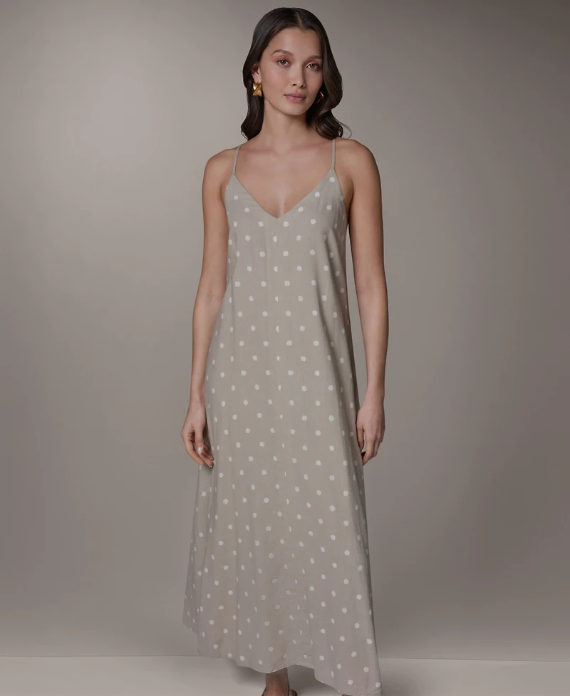 Donna Karan Weekend Women's Printed V-Neck Midi Dress