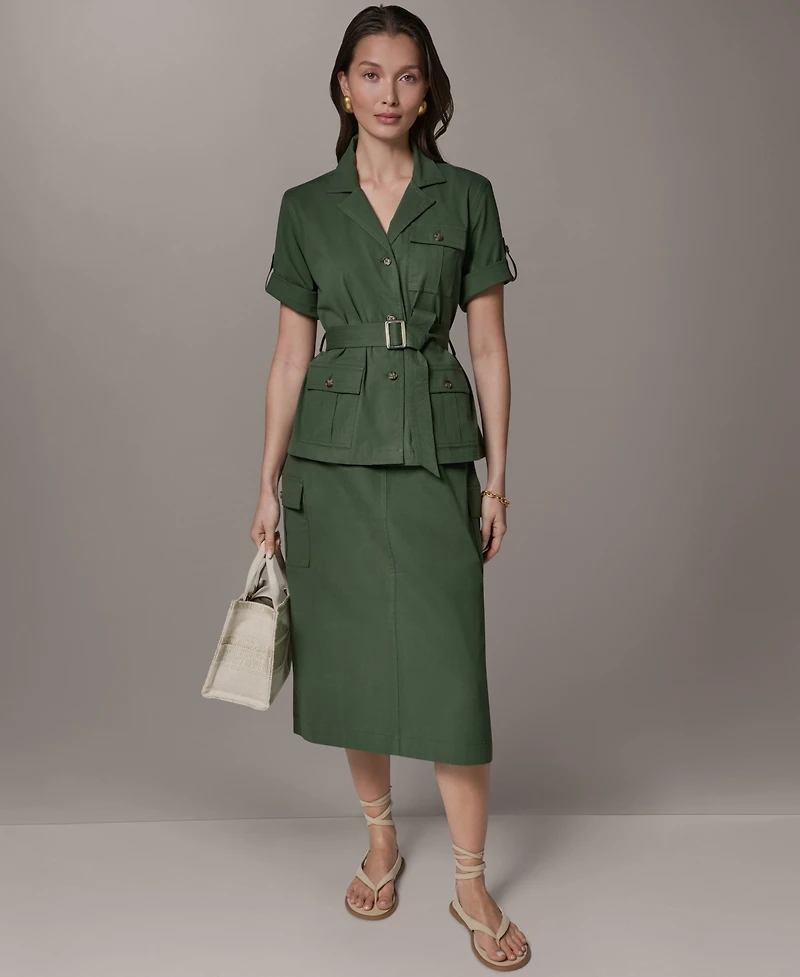 Donna Karan Weekend Women's Short-Sleeve Belted Safari Jacket
