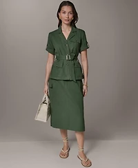 Donna Karan Weekend Women's Short-Sleeve Belted Safari Jacket